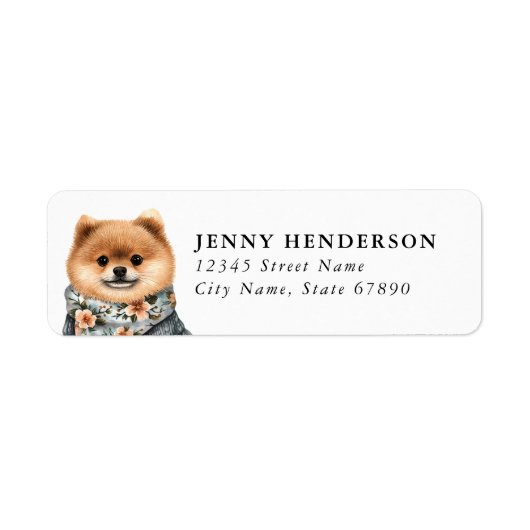Pomeranian Retouradres Label (Voorkant)