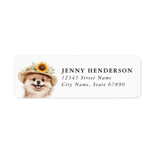 Pomeranian Retouradreslabel Etiket (Voorkant)