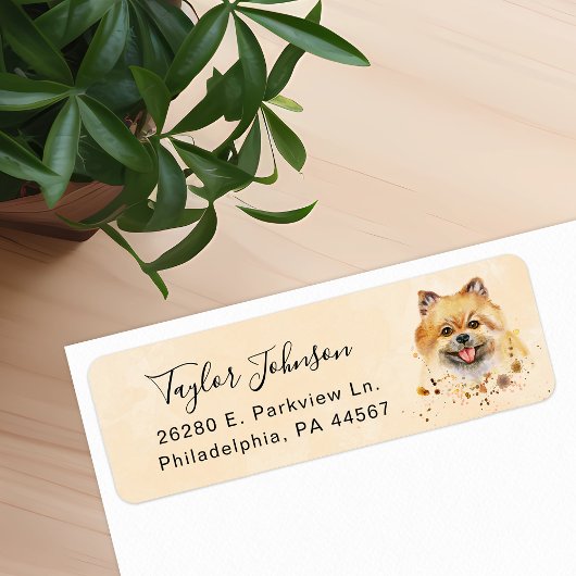 Pomeranian retouradreslabel etiket