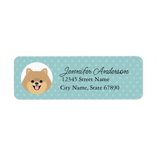 Pomeranian Retouradreslabels Etiket (Voorkant)
