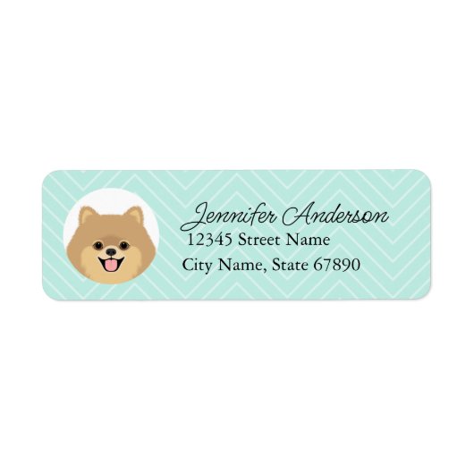 Pomeranian Retouradreslabels Etiket (Voorkant)