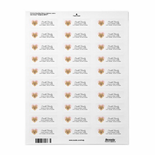 Pomeranian Return Address Labels (Full Sheet)