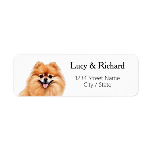 Pomeranian Return Address Labels (Voorkant)