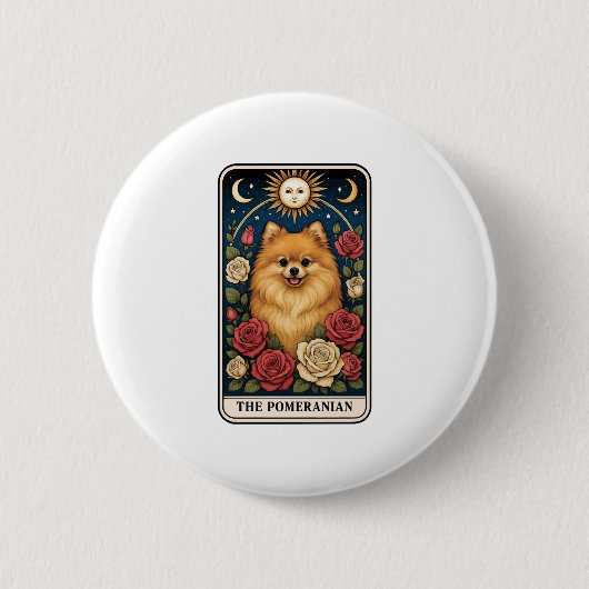 Pomeranian Ronde Button 5,7 Cm (Voorkant)