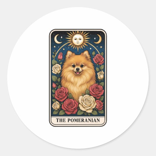 Pomeranian Ronde Sticker (Voorkant)