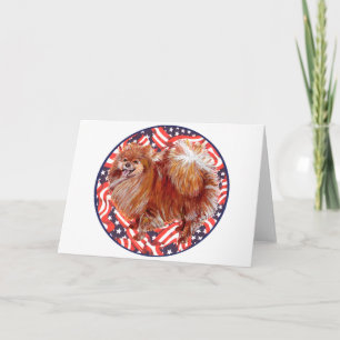 Pomeranian Rood Wit & Blauw Kaart