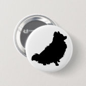 Pomeranian Silhouette Ronde Button 5,7 Cm (Voorkant /achterkant)