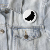 Pomeranian Silhouette Ronde Button 5,7 Cm (In situ)
