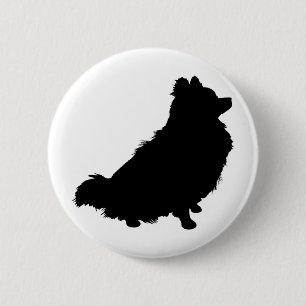 Pomeranian Silhouette Ronde Button 5,7 Cm