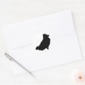 Pomeranian Silhouette Ronde Sticker (Envelop)
