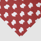 Pomeranian Silhouetten Patroon Rood Tissuepapier (Detail)