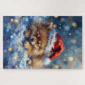 Pomeranian Sleeping on Fairy Lights Christmas Hat Legpuzzel (Horizontaal)