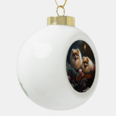 Pomeranian Sneeuw Slede Kerst Decoratie (Links)