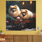 Pomeranian Sneeuw Slede Kerst Decoratie (Insitu (Woonkamer))