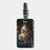 Pomeranian Sneeuw Slede Kerst Decoratie Bagagelabel (Voorkant verticaal)
