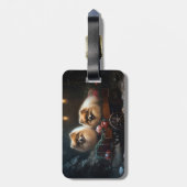Pomeranian Sneeuw Slede Kerst Decoratie Bagagelabel (Achterkant verticaal)