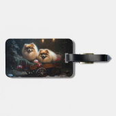 Pomeranian Sneeuw Slede Kerst Decoratie Bagagelabel (Achterkant horizontaal)