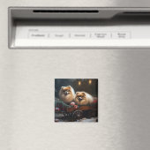 Pomeranian Sneeuw Slede Kerst Decoratie Magneet (Insitu (Vaatwasser))