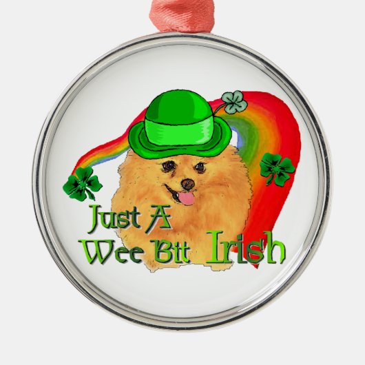 Pomeranian St. Patrick's Day Metalen Ornament (Voorkant)