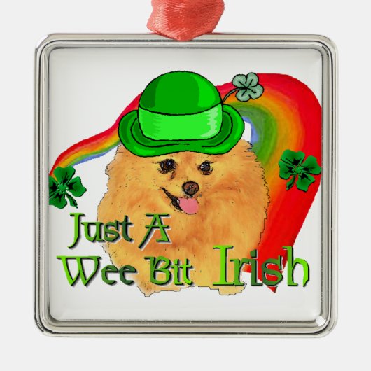 Pomeranian St. Patrick's Day Metalen Ornament (Voorkant)