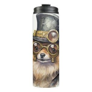 Pomeranian Steampunk Hond Thermosbeker