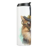 Pomeranian Steampunk Hond Thermosbeker (Gedraaid links)