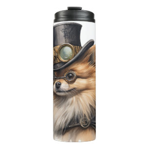 Pomeranian Steampunk Hond Thermosbeker