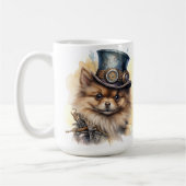Pomeranian Steampunkhond Koffiemok (Links)