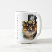 Pomeranian Steampunkhond Koffiemok (Voorkant rechts)
