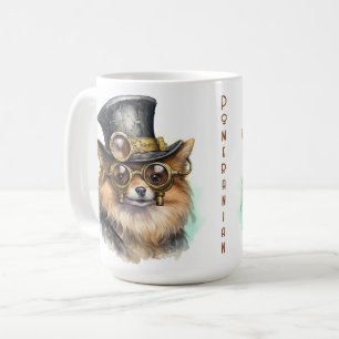 Pomeranian Steampunkhond Koffiemok