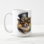 Pomeranian Steampunkhond Koffiemok (Links)