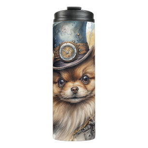 Pomeranian Steampunkhond Thermosbeker
