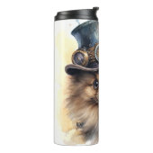 Pomeranian Steampunkhond Thermosbeker (Gedraaid links)