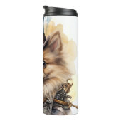 Pomeranian Steampunkhond Thermosbeker (Geroteerd rechts)