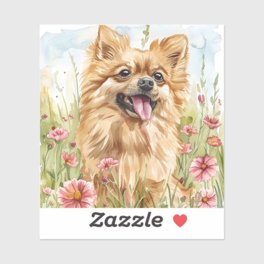 Pomeranian Sticker – Watercolor Design (Vel)