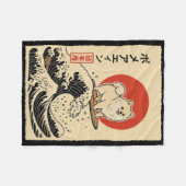 Pomeranian surft Japanse golf Fleece Deken (Voorkant (Horizontaal))
