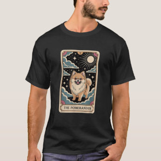 Pomeranian Tarot Kaart Dog Art Vintage Celestial S T-shirt