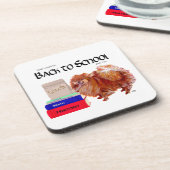 Pomeranian Terug naar School Bier Onderzetter (Linkerzijde)