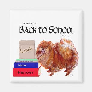 Pomeranian Terug naar School Magneet