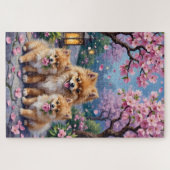 Pomeranian Twilight Blossom Tuin Kunst Legpuzzel (Horizontaal)