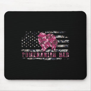 Pomeranian Vader Camo Amerikaanse Vlag Camouflage Muismat