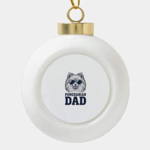 Pomeranian vader vintage gravure hond liefhebber d keramische bal ornament