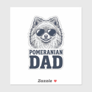 Pomeranian vader vintage gravure hond liefhebber d sticker