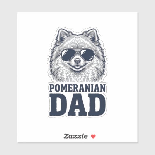 Pomeranian vader vintage gravure hond liefhebber d sticker (Vel)