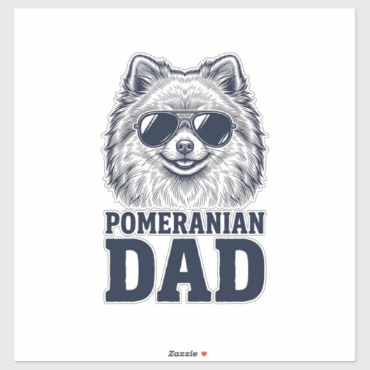 Pomeranian vader vintage gravure hond liefhebber d sticker (Vel)