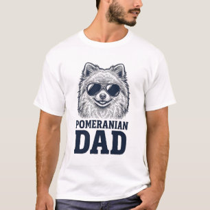 Pomeranian vader vintage gravure hond liefhebber d t-shirt