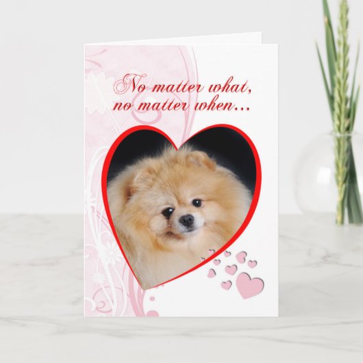 Pomeranian Valentijn Feestdagen Kaart (Voorkant)