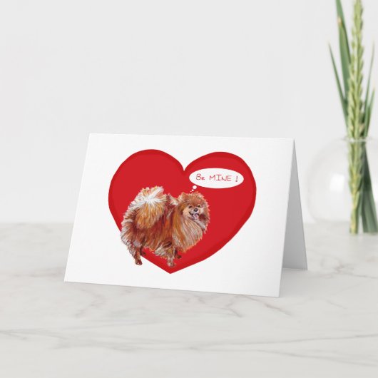 Pomeranian Valentijn Feestdagen Kaart (Voorkant)