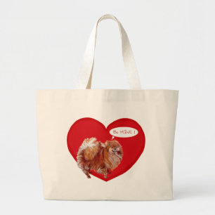 Pomeranian Valentijn Grote Tote Bag