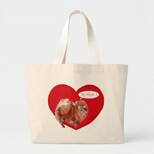 Pomeranian Valentijn Grote Tote Bag (Voorkant)